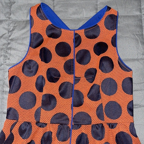 Maeve Orange and Black Polka Dot Dress - Picture 4 of 16